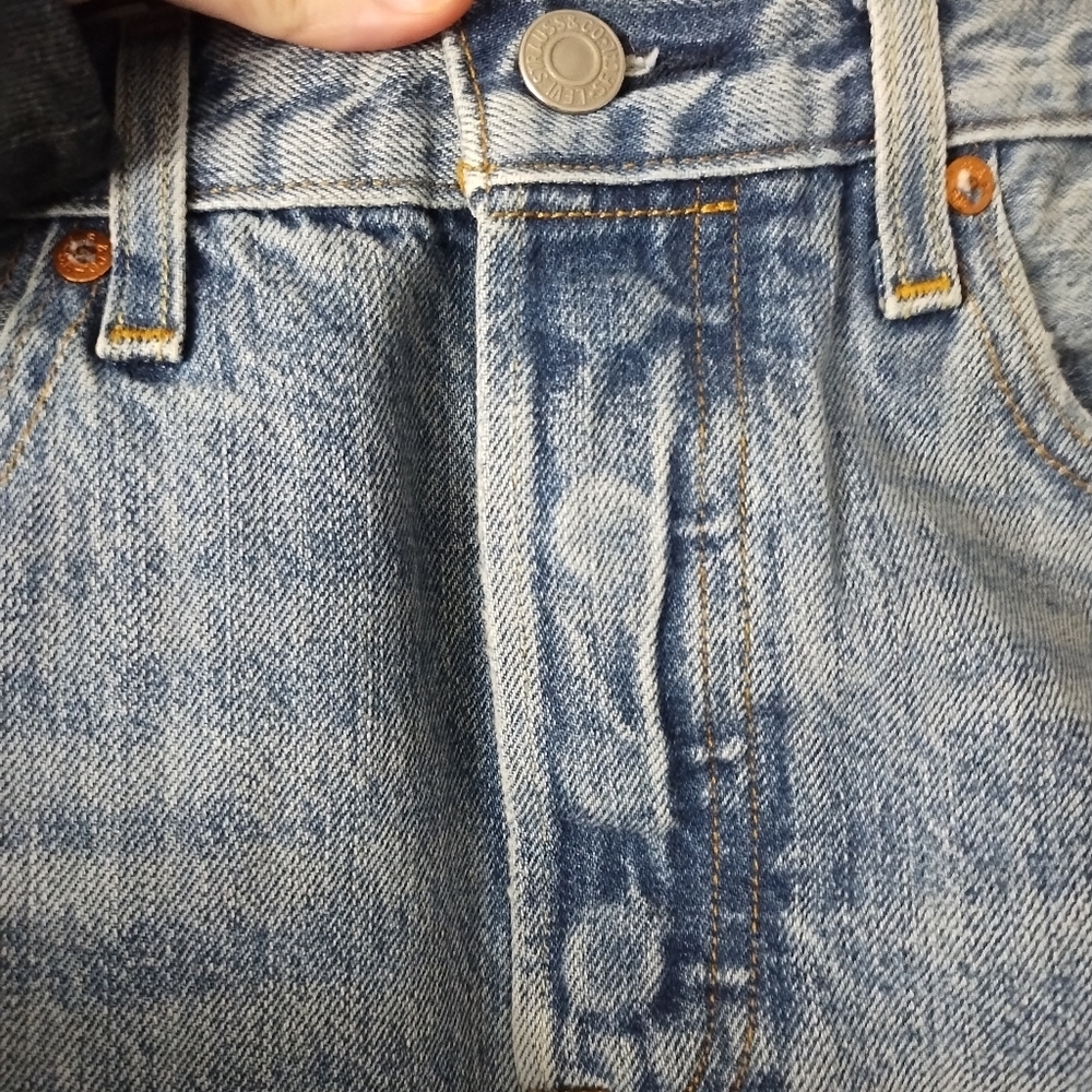 Levis Altered 501 Skinny Button Fly Raw Hem Rodeo Western Festival Jeans 25 - Picture 12 of 13